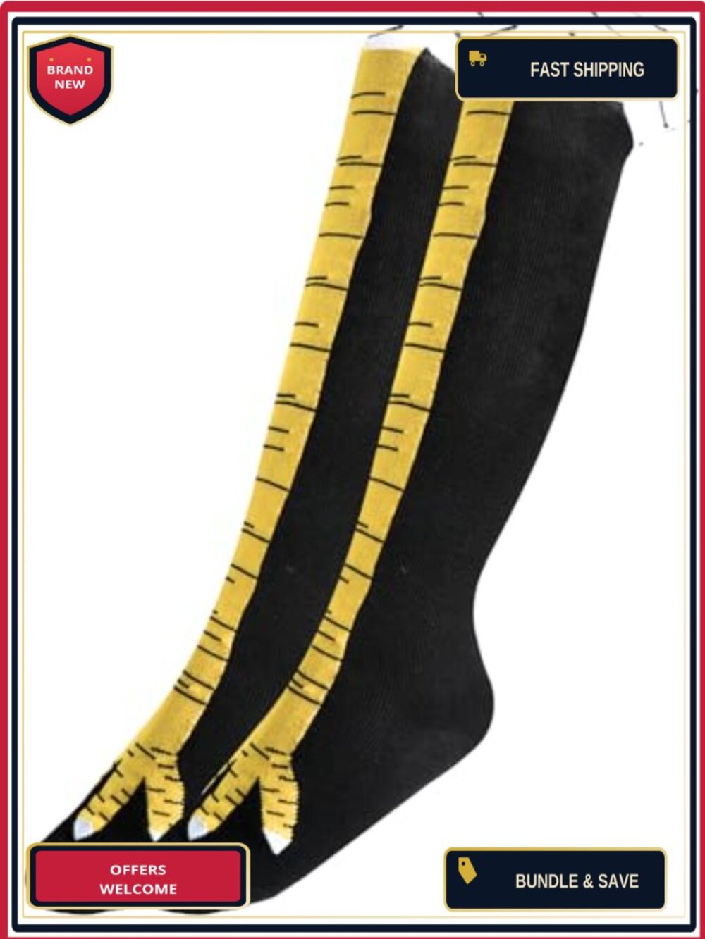 Novelty Chicken Leg Socks Knee High Fun Gift for Women